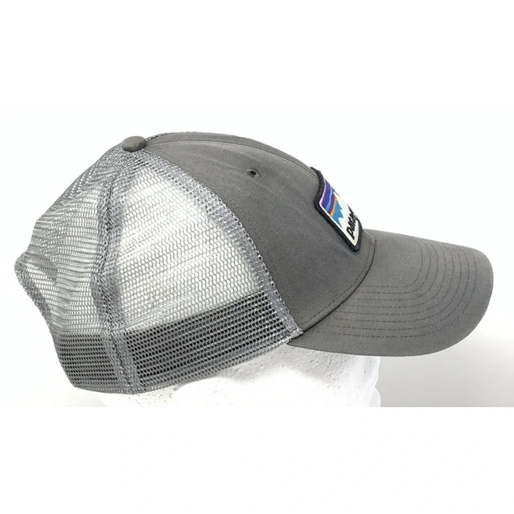 Patagonia Men Cap Hat Trucker Baseball Dad Gray Mesh Cap Snapback Patch Logo - Picture 7 of 12